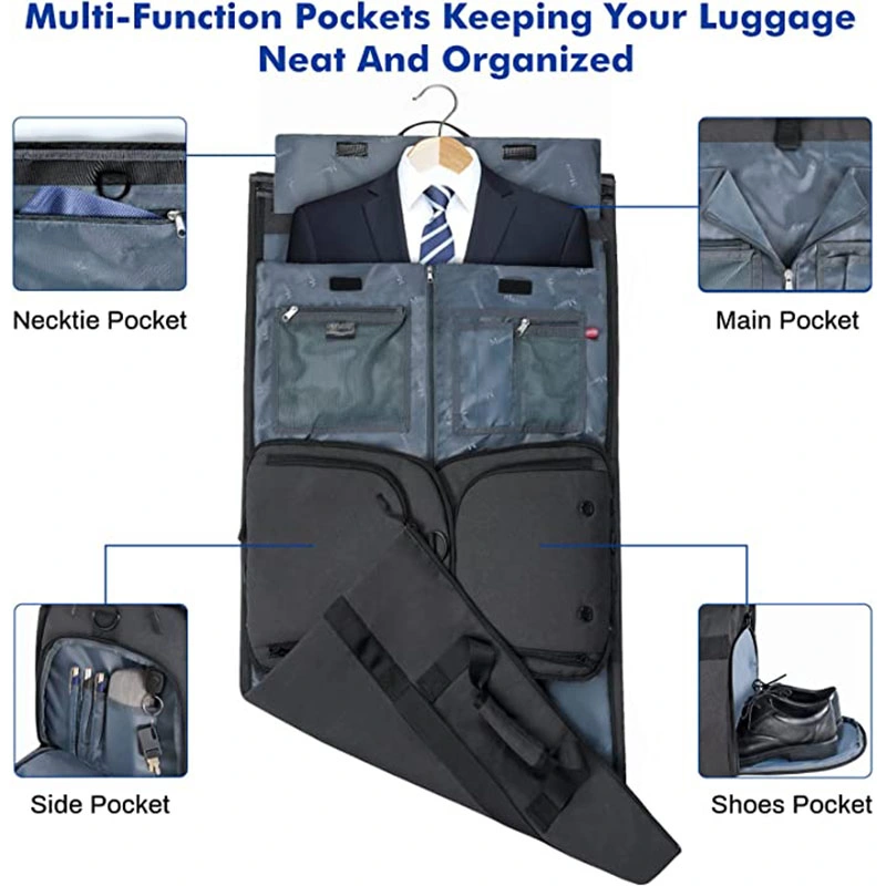 Custom Business Travel Garment Bag Suit Storage Bag with Shoe Compartment