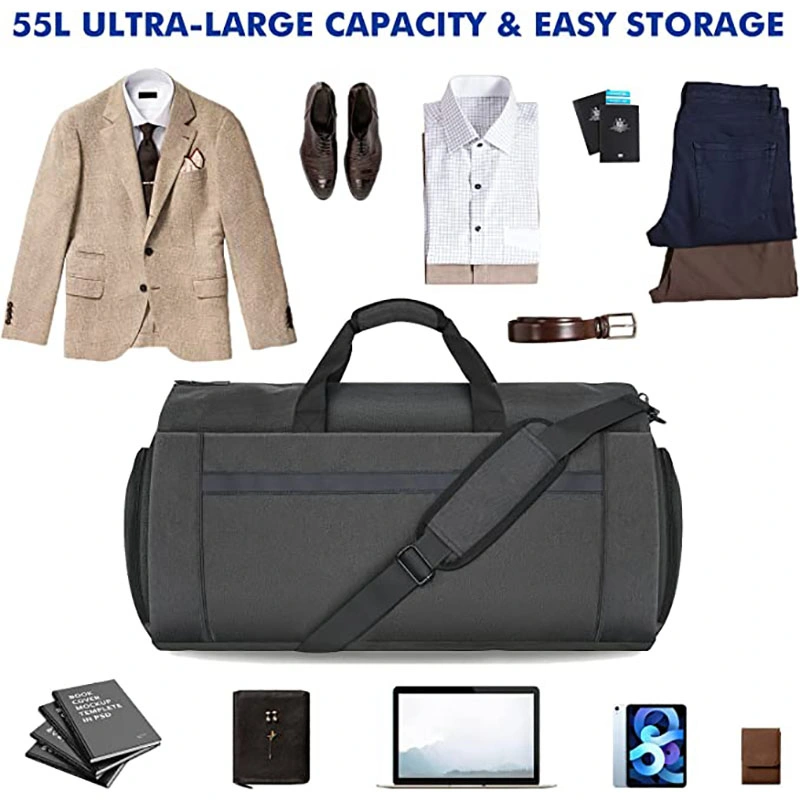 Custom Business Travel Garment Bag Suit Storage Bag with Shoe Compartment